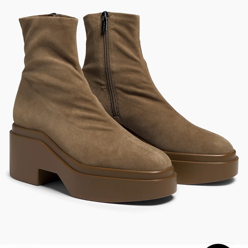 Clergerie Nelle3 Suede Platform Ankle Boots in Taupe